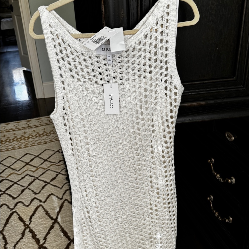 Derek Lam Open Knit Button-Front Set in White - Picture 5 of 5